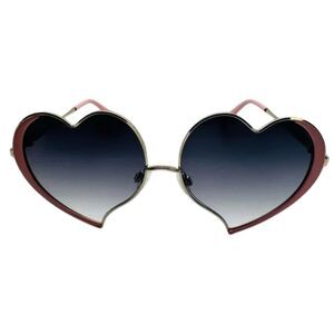 7014 | Pink/Black Oversized Heart Sunglasses